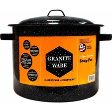 NEW Granite Ware 12 Qt Enamel Stock Pot – Canning, Pasta, Soup, Stew Pot w/ Lid