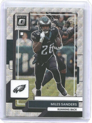 MILES SANDERS 2022 Donruss Optic #158 Premium Silver Wave Prizm /300 Eagles