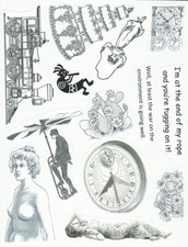 Unmounted Rubber Stamp Plate, Unmounted/Uncut Pink Rubber Stamps