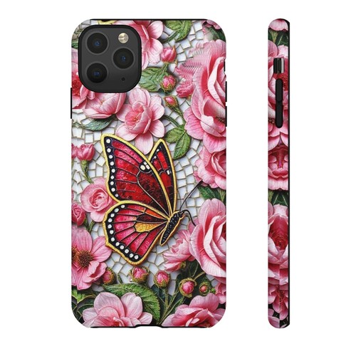 Rose Tough Case Butterfly Mosaic Pink iphone 16 15 14 13 S25 S24 S23 S22 - 第 122/240 張圖片