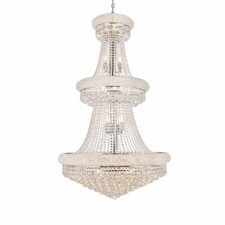 Chandelier with Asfour Crystal Chrome 32 Light Foyer or Dining Room Large 50