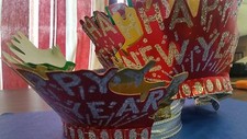 GLITTER HAPPY NEW YEAR'S EVE TIARAS  12 PER PACK  ASSORTED COLORS
