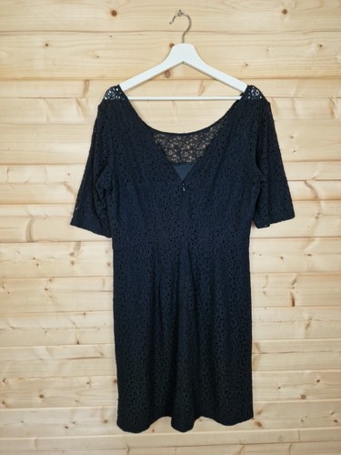 Toast Dress UK 14 Black Lace Shift Lined Broderie Anglaise LBD Mini - Picture 10 of 19