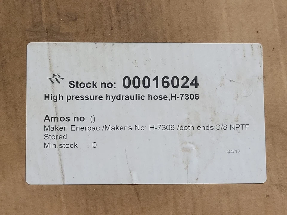 Enerpac H7306 WP 700 Bar 10000 PSI Series E10 Hose 6FT 3/8 NPT + 3/8 NPT - Image 2 of 4