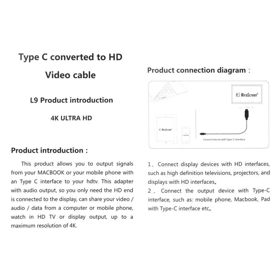 MHL USB-C Typ C zu HDMI 1080P HD-TV-Kabeladapter Für Android Samsung LG HUAWEI - Bild 2 von 4