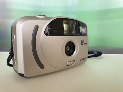 Minolta F 35 35mm Point & Shoot Film Camera Silver Rare Vintage