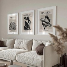 Gallery Wall Art Neutral Shades 3 Set Posters Minimal Modern Abstract Prints