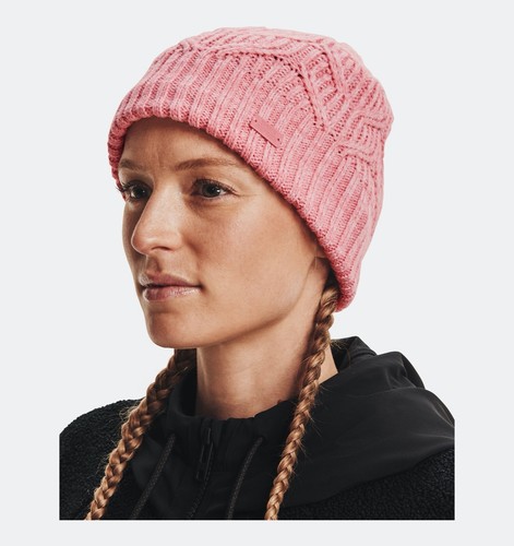 Berretto donna Under Armour rosa cipria intorno alla città foderato in pile nuovo con etichetta - Foto 2 di 3