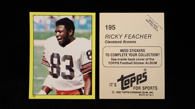 1982 Ricky Feacher Cleveland Browns Topps Yellow Sticker #195 | eBay