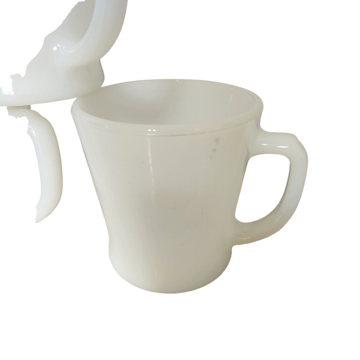 6 Fireking Mugs D Handle White Milk Glass Vintage Fire King