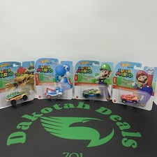 Hot Wheels Super Mario Character Cars Lot Bowser Luigi Yoshi Diecast Mario Kart