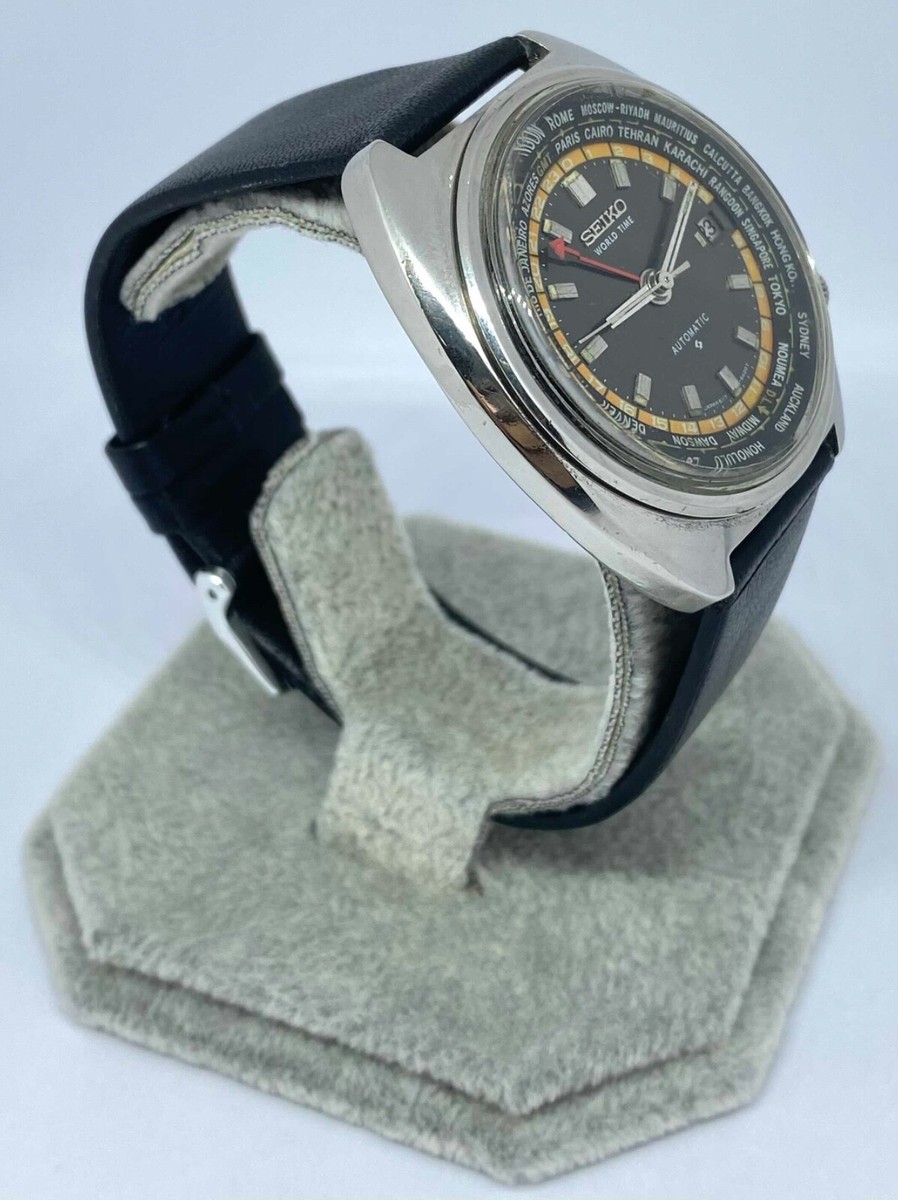 Vintage Rare Seiko World Time, Automatic 6117 6400. Black dial. | eBay