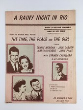 Rainy Night Rio Sheet Music 1946 Piano Vocal Morgan Vickers Carson Movie Vtg