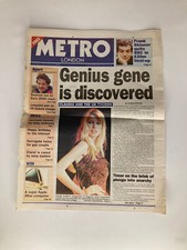 Metro Newspaper London September 2 1999 Claudia Schiffer David Copperfield