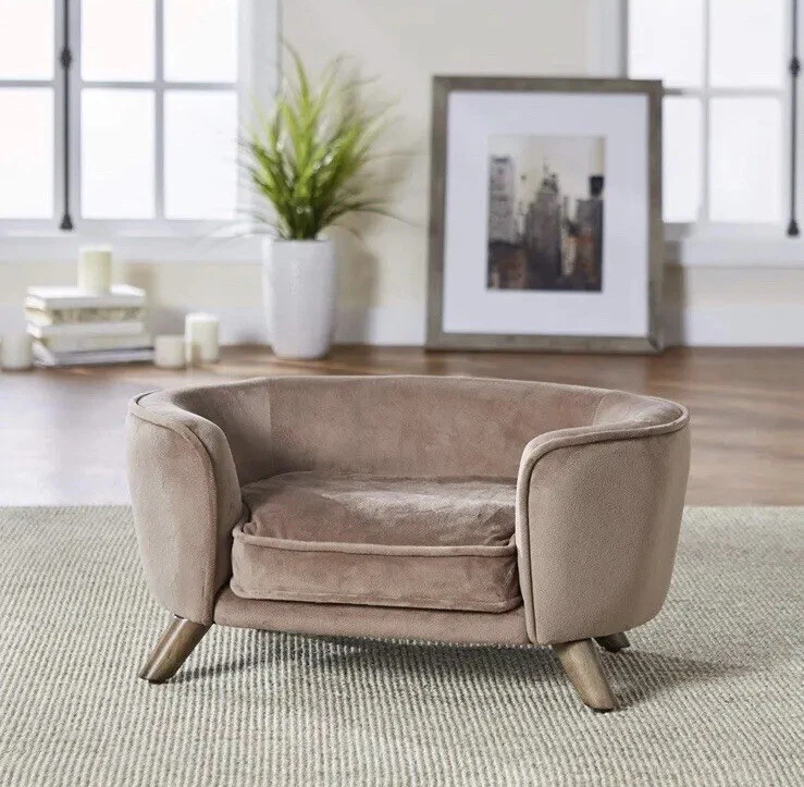 Enchanted Home Pet Romy Pet Sofa 26.5" L X 16" W X 12" H - Stone or Peacock - Image 3 of 4