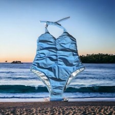 Women s Swim Suit Light Blue One Piece Bathin...