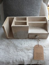 Lovely Chunky Rustic/Shabby Chic wooden desk tidy organiser Bnwt 
