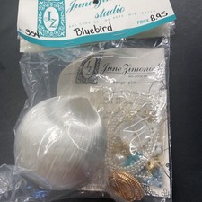 June Zimonick Studio 354 Bluebird White Crystal Bead Christmas Ornament Kit