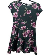 dex women/young Girls floral dress, size xl, short sleeve, color dark green