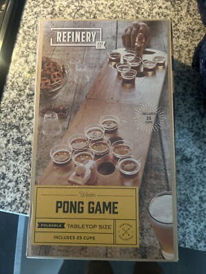 NEW in Box Refinery Wooden Hammer Beer Pong Game Foldable Tabletop