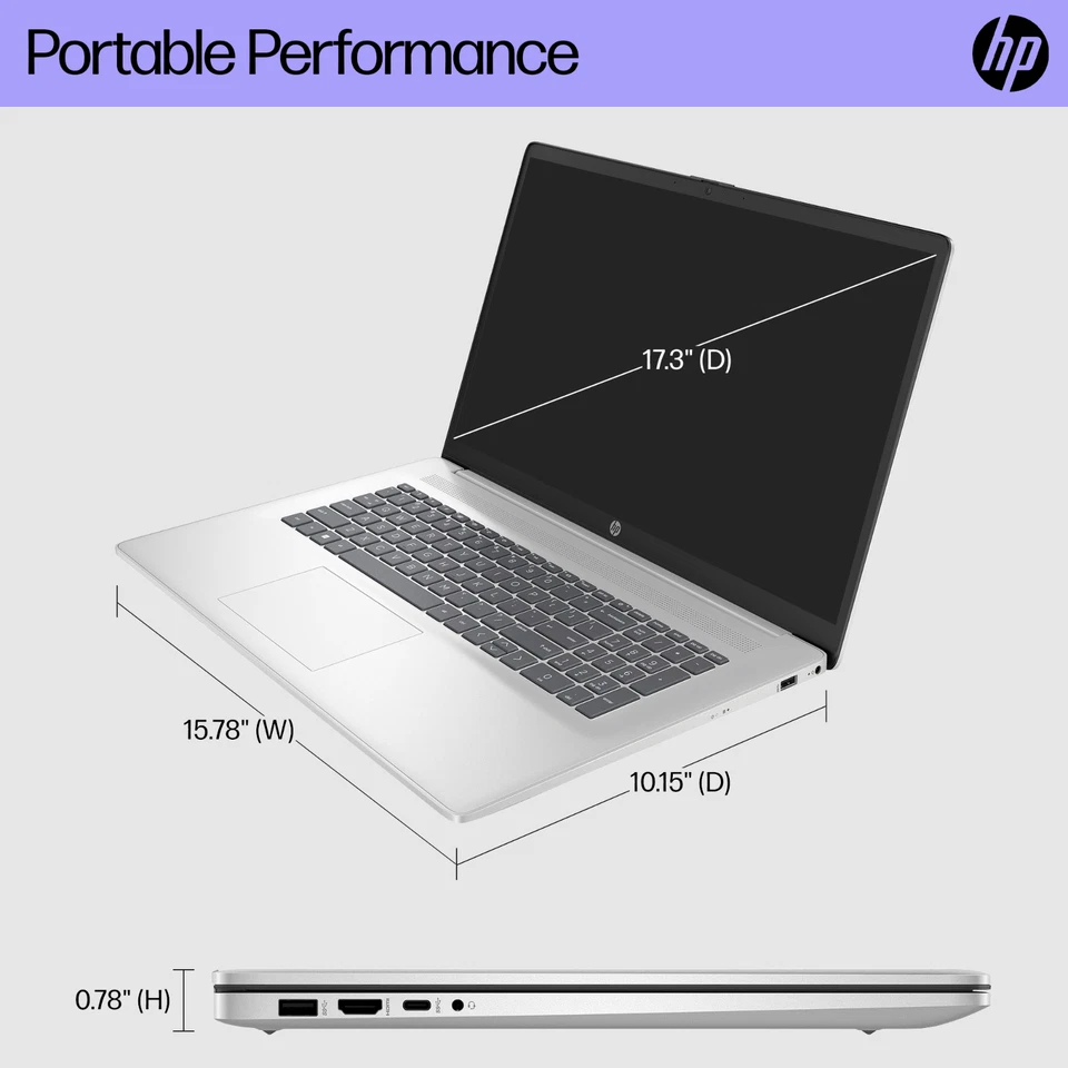 2024 HP Pavilion Laptop 17 FHD AMD Ryzen 5 7430U 32GB RAM & 1TB SSD Win 11 Pro - Image 4 of 4