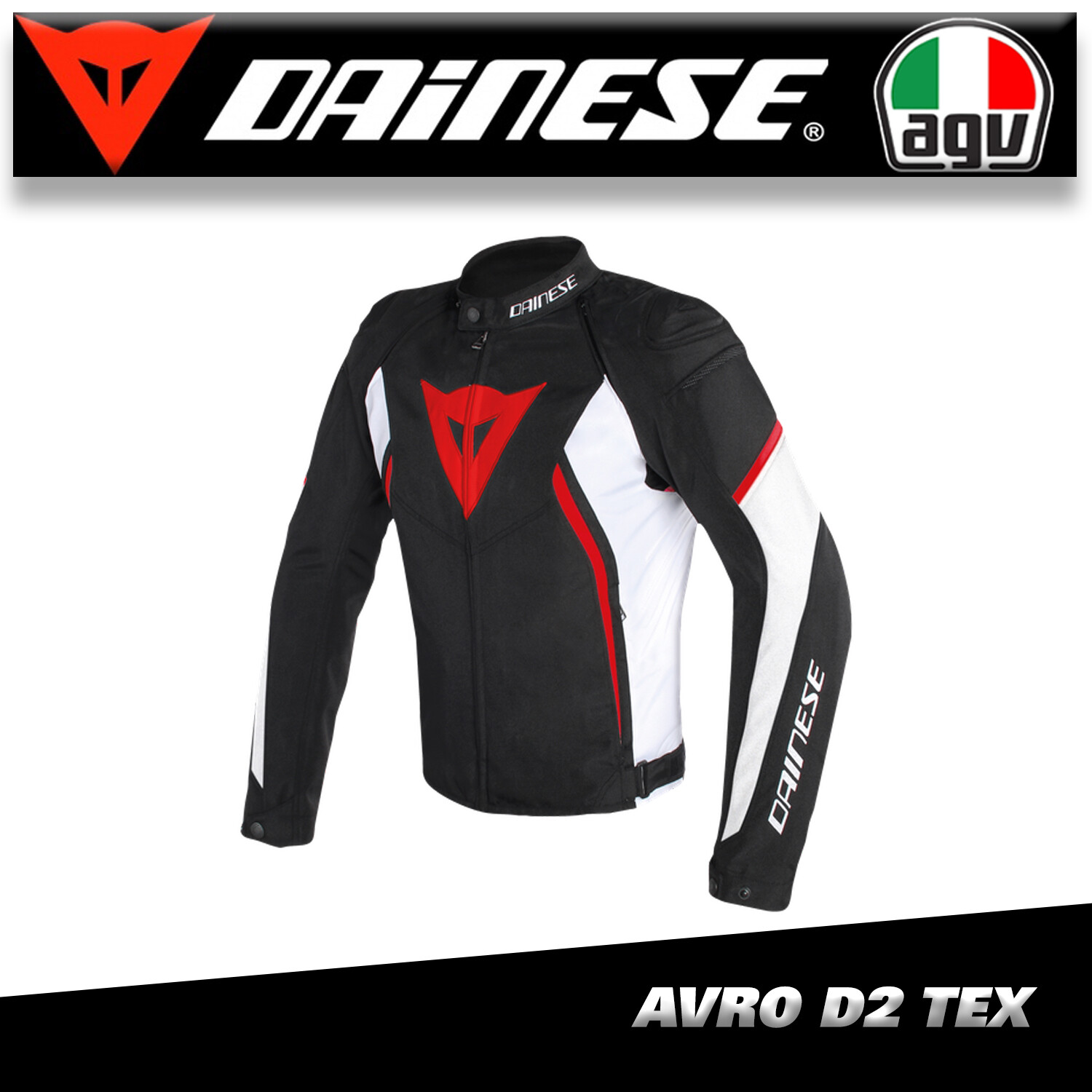 GIACCA GIUBBINO PER MOTO IN TESSUTO DA UOMO DAINESE AVRO D2 DUCATI NERO ROSSO