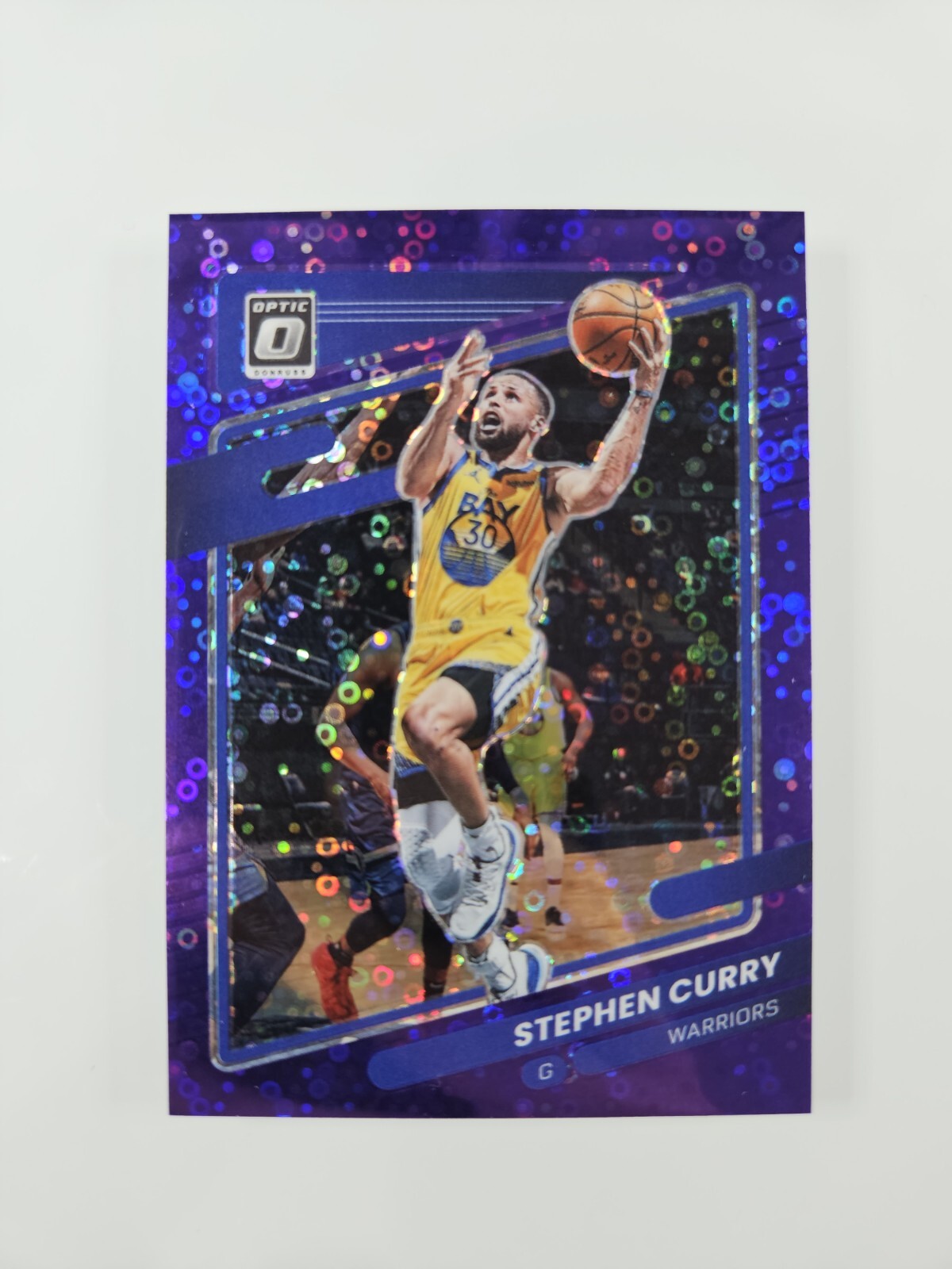 2021-22 Donruss Optic Stephen Curry #128 Purple Fast Break Prizm Disco /95 SP