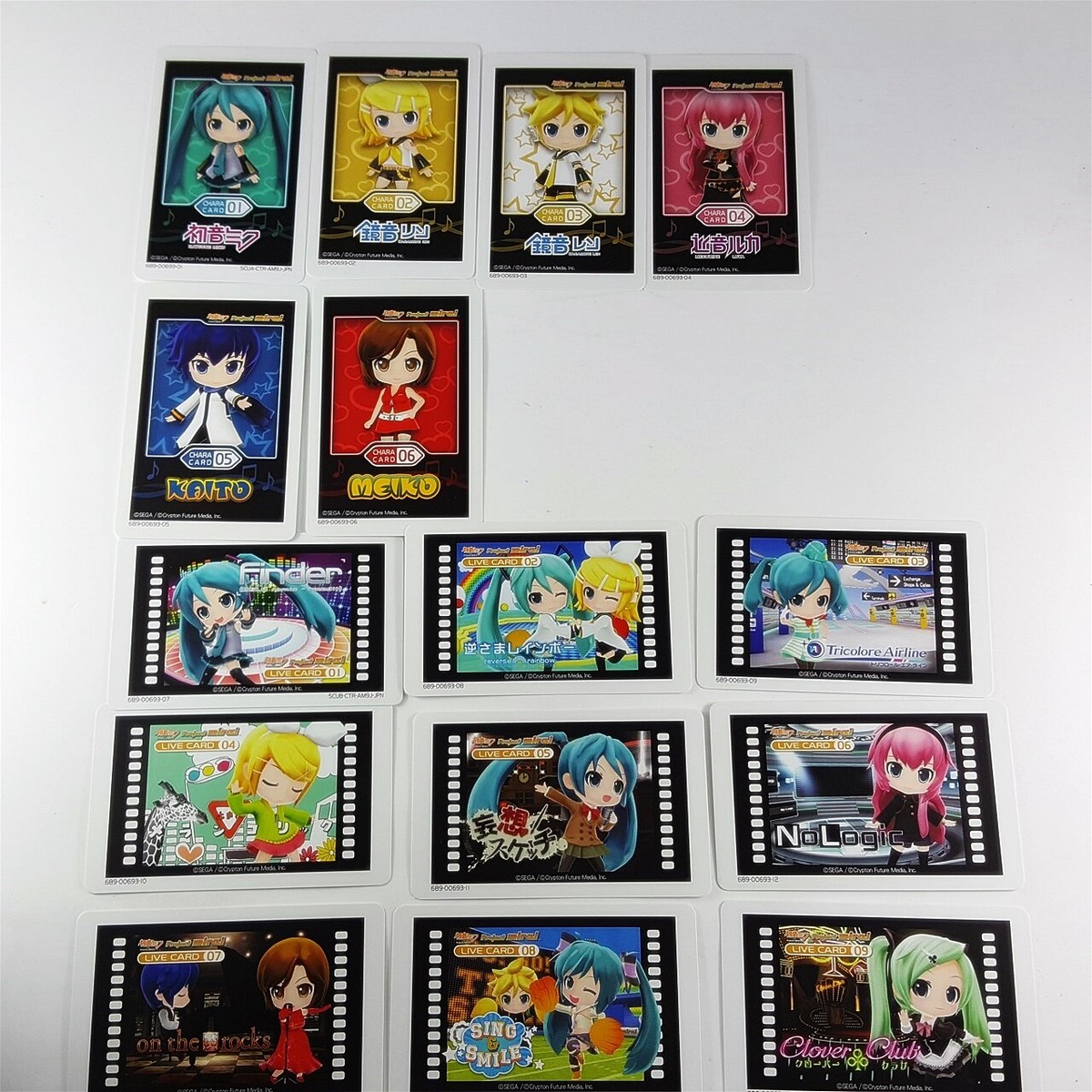 Sega Miku Hatsune Project Mirai AR Cards set of 15 Kaito Meiko