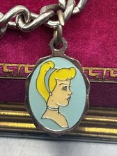 Disney Princess Cinderella Charm Bracelet Silver Tone 7 inches