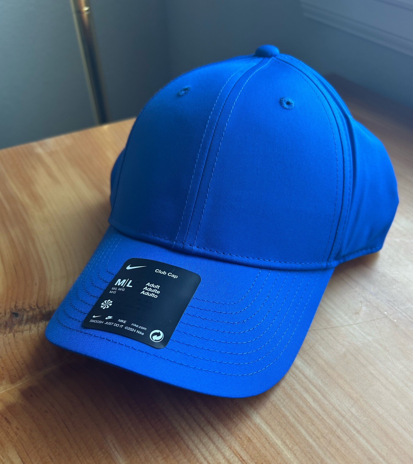 New Nike Club Cap Dri-Fit Blue Featherlight Adjustable Golf Hat for Men M/L