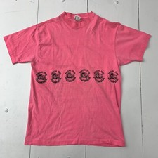 Anvil Made In USA Eskimo Joes Stillwater Pink Short Sleeve Shirt Size OSFA