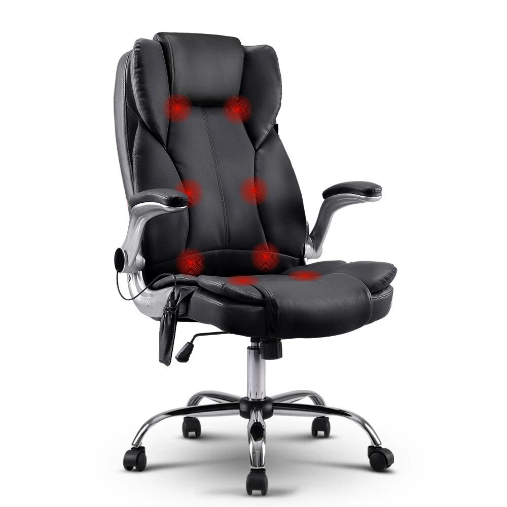 Artiss 8 Point Massage Office Chairs Computer Chairs Armrests Black