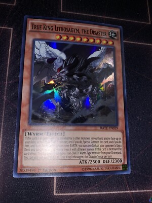 Yu-Gi-Oh True King Lithosagym, the Disaster - RATE-EN019 - Super Rare LP