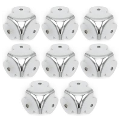 8 Adam Hall 4050 Flache Case-Ecken 28 mm dreischenklig Case Stahl Ecke verchromt