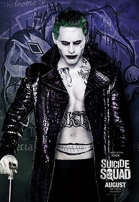 SUICIDE SQUAD POSTER JOKER JARED LETO WILL SMITH MARGOT ROBBIE JOEL KINNAMAN