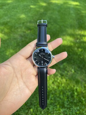 ELEVON LEATHER-BAND black WATCH WITH DATE watch for men | eBay display picture 3