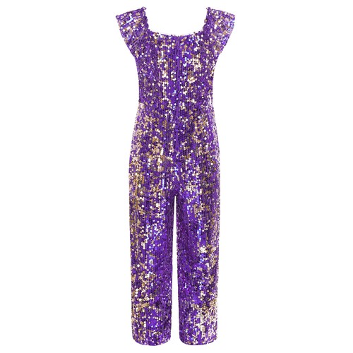 Girls Special Occasion Dress Dazzling Sparkly Outfit Fashion-forward Jumpsuit - Picture 41 of 64