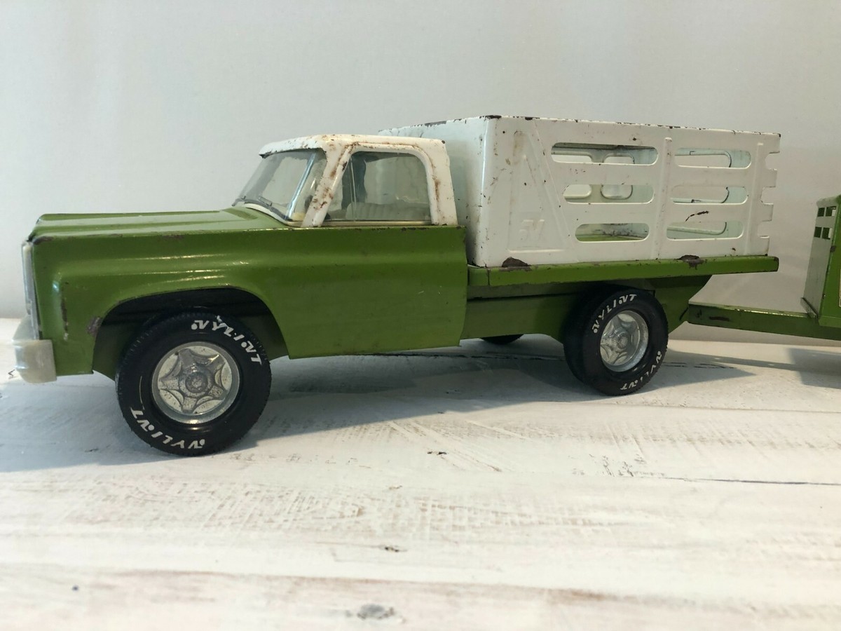 Vintage Nylint Farms Flatbed Truck w/ Trailer | eBay
