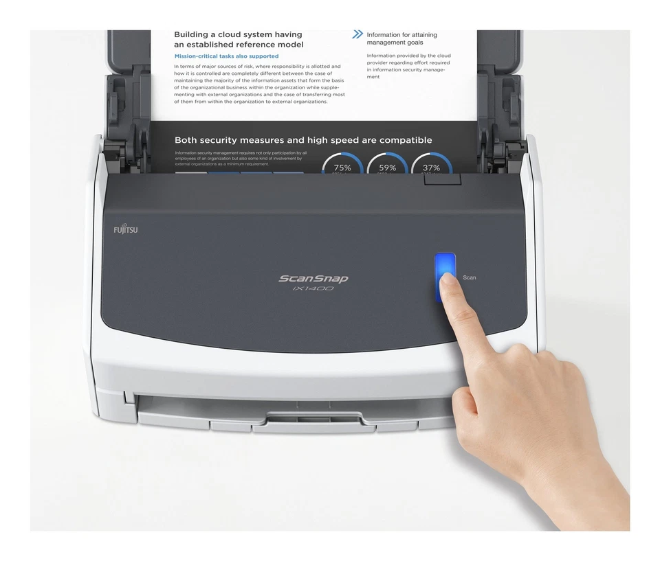 Fujitsu Scanner 600DPI SCANSNAP Ix1400 White e Grey PA03820 B001 - Immagine 2 di 3