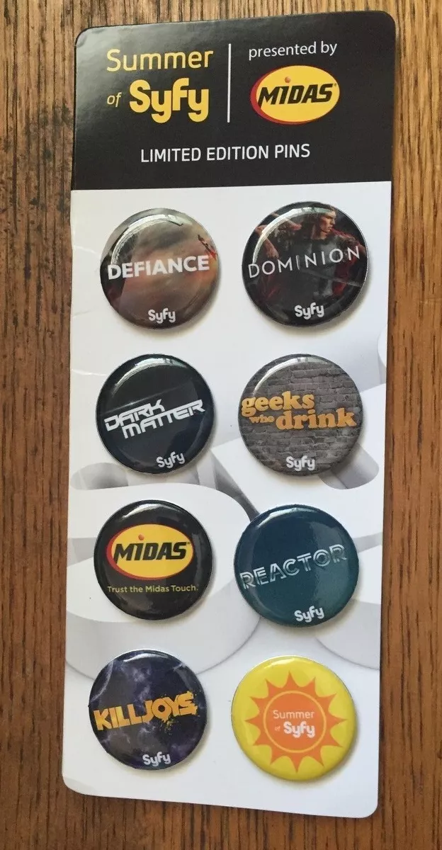 SDCC 2015 SUMMER OF SYFY LIMITED EDITION PINS PRESENTED BY MIDAS