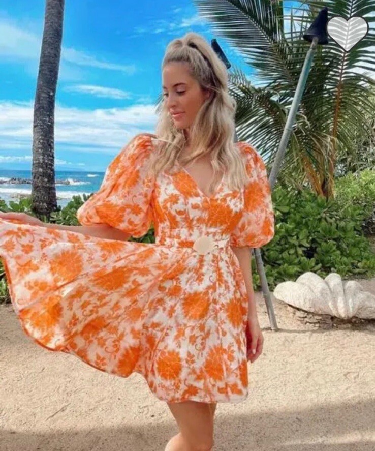 NWT $1,600 Zimmermann Postcard Orange Floral Tonal Silk Linen Mini Dress AU1 S NWT $1,600 Zimmermann Postcard Orange Floral Tonal Silk Linen Mini Dress AU1 S