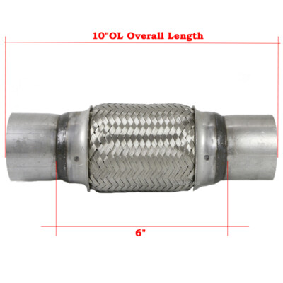 Fits Interlock Flex Pipe with Ends 2.5'' Inlet 2.5'' Outlet 6'' Flex Length 10'' OL