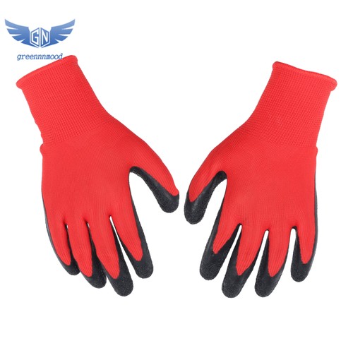 12 Paar Pack Crinkle Latex Gummi handbeschichtet Sicherheit Arbeitshandschuhe (Größe L) - Bild 7 von 12