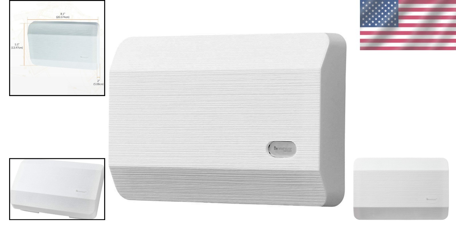 Stylish Door Chime in White - Features Two Classic Sounds for Visitors