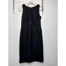 Elie Tahari Office Lined Black Dress Pleated Midi Sheath Corp Corporate Size 2
