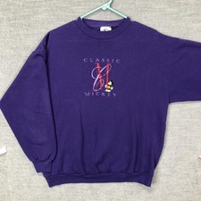 Vintage Mickey Co Sweatshirt Mens L Purple Mickey Embroidered Crewneck USA 90s