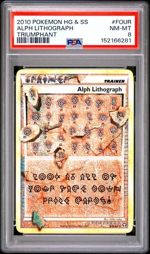 2010 POKEMON HEARTGOLD & SOULSILVER TRIUMPHANT #FOUR ALPH LITHOGRAPH PSA 8