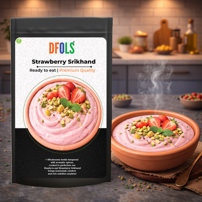 DFOLS Strawbary Srikhand Ready to Eat Indian Yogurt Dessert 5.29oz 150g ストロベリーシ