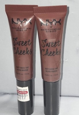 NYX Sweet Cheeks Soft Cheek Tint Blush Mousse SCSCT06 BOMBSHELL .4oz Ea 2pcs