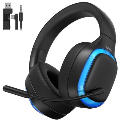 SEJJ 2.4Ghz Wireless Gaming Headset for PS5, PS4, PC, Mac, Medium, Black 